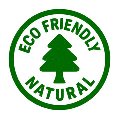 Eco-friendly tree stamp icon symbolizing natural and sustainable products.