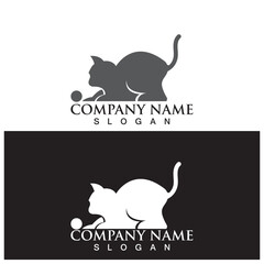 cat logo and vector template