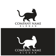 cat logo and vector template