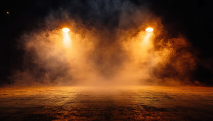 Empty Stage with Dramatic Lighting