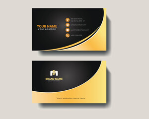 Luxurious Gold and Dark Gray Business Card Design, Elegant Business Card Design with Golden Accents, Elegant and Luxurious Business Card Design