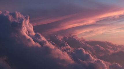 Stunning Sunset Clouds Vibrant Sky with Fiery Hues and Dramatic Textures