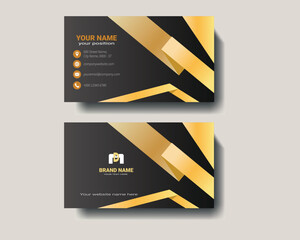Luxurious Gold and Dark Gray Business Card Design, Elegant Business Card Design with Golden Accents, Elegant and Luxurious Business Card Design