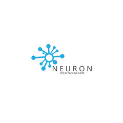 simple neuron logo and vector template