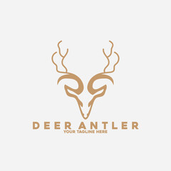 deer antler simple luxury logo and vector template