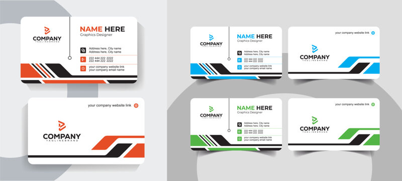Modern Vector Business Card Template for Corporate and Creative Professionals with Sleek Minimalist Design. Professional corporate business card template with clean design.