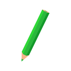 Green wooden pencil for drawing.