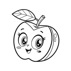 Obraz premium Tropical and Subtropical Fruits Coloring Book for Kids