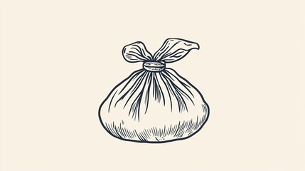 Vintage-style tied bag graphic