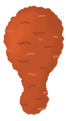 양념 치킨 닭다리 일러스트