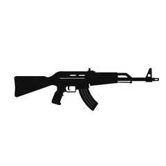 Fototapeta premium Modern Rifle Vector Silhouette – Isolated Weapon DesignFlat Rifle Vector Icon – Military Gun Isolated Illustration