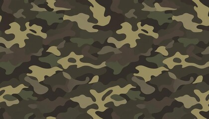 Fototapeta premium Seamless dark camouflage vector pattern, classic clothing style repeat print, style, outdoor