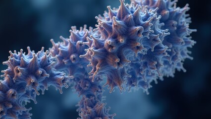 Fototapeta premium Microscopic virus chain art view