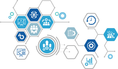 Naklejka premium Business continuity. The process of creating systems of prevention and recovery to deal with potential threats to a company. Vector Illustration EPS 10.