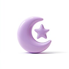 Pastel Purple Crescent Moon and Star