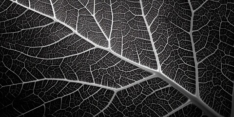 Leaf Vein Texture Closeup Monochrome Botanical Photography