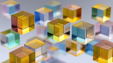 Obraz premium Glass Cube-Based 4D Optical Data Storage Device