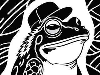 The Dapper Toad: Monochrome Style Icon in a Fedora Hat