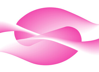 Abstract design with pink curved shapes that gradate on a white background. These shapes appear to overlap each other and create a dynamic and modern impression