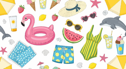 Summer Holiday Vector Illustration for Background Banner Design