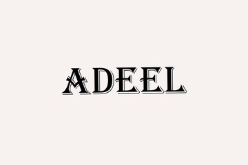 Adeel name with beautiful plan font