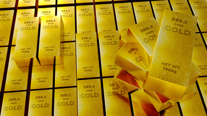 Stack Of Gold Bars , financial concept