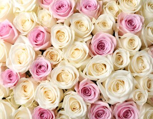 Fototapeta premium Pink White Roses Background.