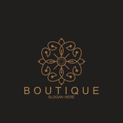 minimalist abstract boutique line art style logo and vector template