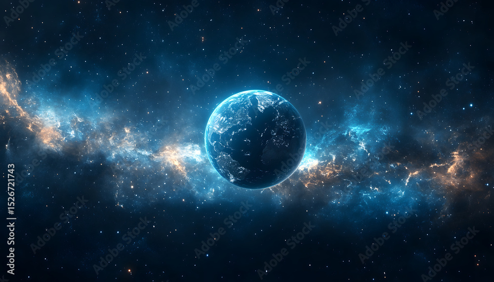 Wall mural abstract outer earth space nebula
