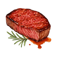 Gourmet Glazed Lamb Chop European Fine Dining Illustration