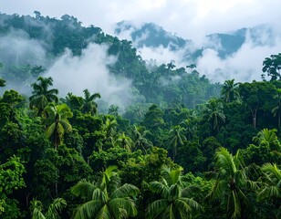 Lush Tropical Rainforest Landscape.