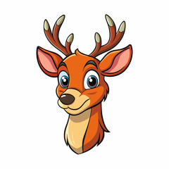 deer, animal, reindeer, cartoon, christmas, vector, illustration, mammal, cute, isolated, antler, elk, brown, white, head, happy, wild, winter, animals, holiday, wildlife, moose, nature, art, horn