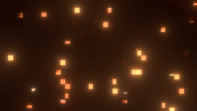 Golden coloured pixel lights in dark background 
