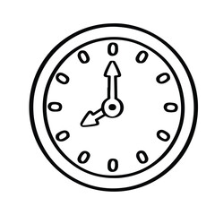 Clock symbol, graph, schedule line vector illustration