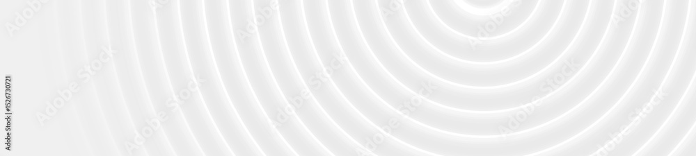 Poster Grey white smooth circles abstract tech background. Vector minimal banner design