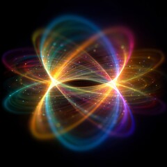 Obraz premium Radiant Energy Loops with Colorful Orbital Patterns and Effects