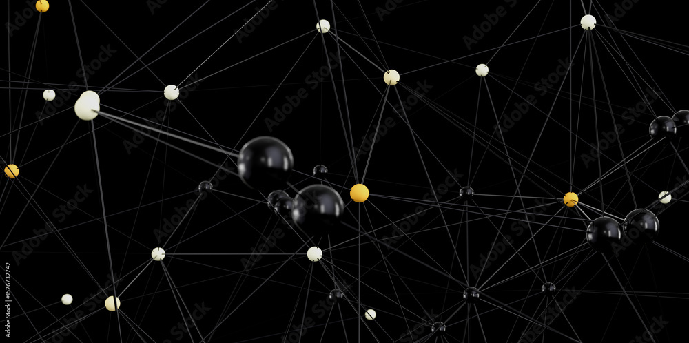 Aufkleber Abstract background image of a complex network with interconnected nodes. Ideal for technology, connection, and communication concepts.