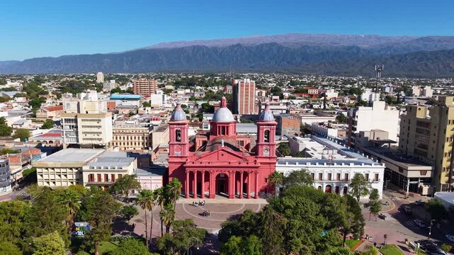 Aerial view of the city of "San Fernando del Valle de Catamarca", in Argentina.