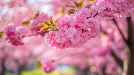 Cherry Blossoms in Full Spring Bloom 