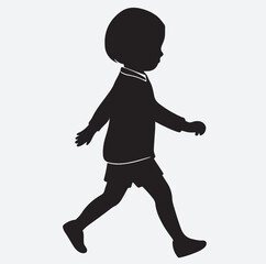a child walking icon silhouette vector art illustration, running child vector illustration