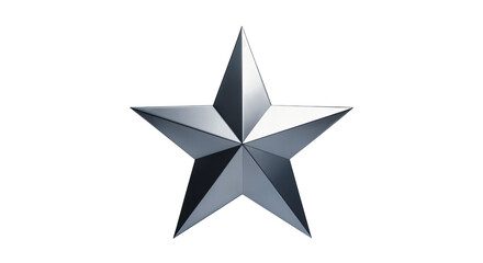 Obraz premium Metallic Star Isolated on Black Digital Rendering Award Achievement