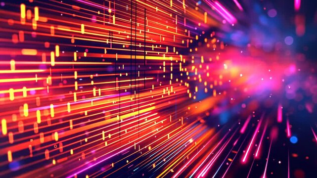 Colorful digital illustration of a firewall preventing malware attacks. Cybersecurity expert