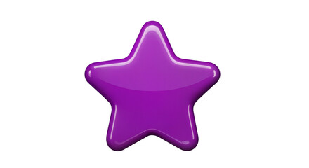 Obraz premium Isolated Purple Star with Glossy Finish Render on Transparent Background