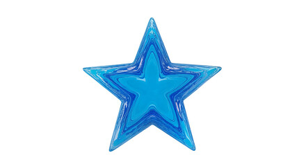 Layered Blue Star Design Shimmers in Geometric Abstraction on Transparent Backdrop