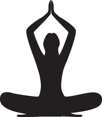 yoga poses black shadow flat illustration design