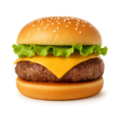 hamburger on white background