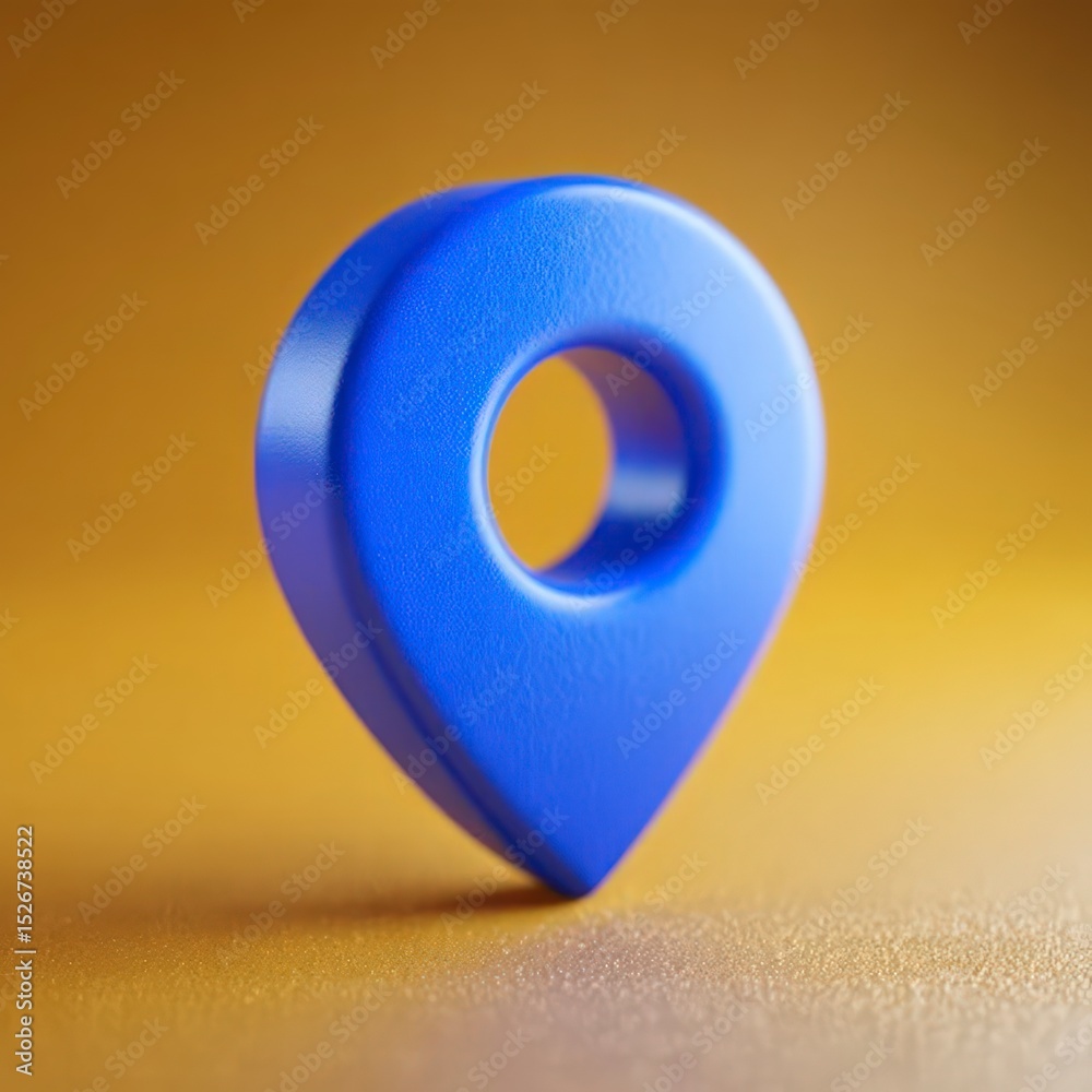 Poster 3d blue location pin icon navigation map gps ui ux app design