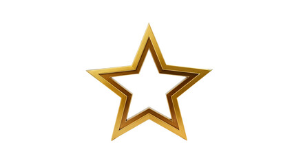 Fototapeta premium Isolated Golden Star Design Element with a Transparent Background, Shiny and Geometric