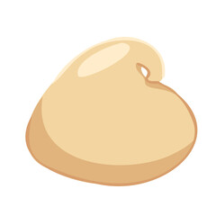 Hand drawn single white chocolate drop. Vector sweet element for baking themes, candy graphics, food illustrations, packaging visuals, design icons