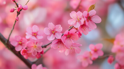 Cherry Blossoms in Full Spring Bloom 